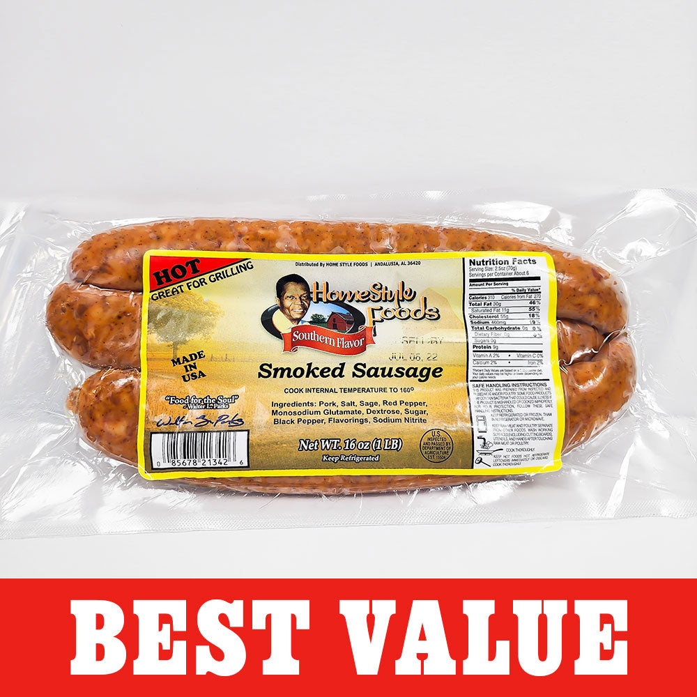 Smoked Hot Sausage (20 - 1 lb packs)